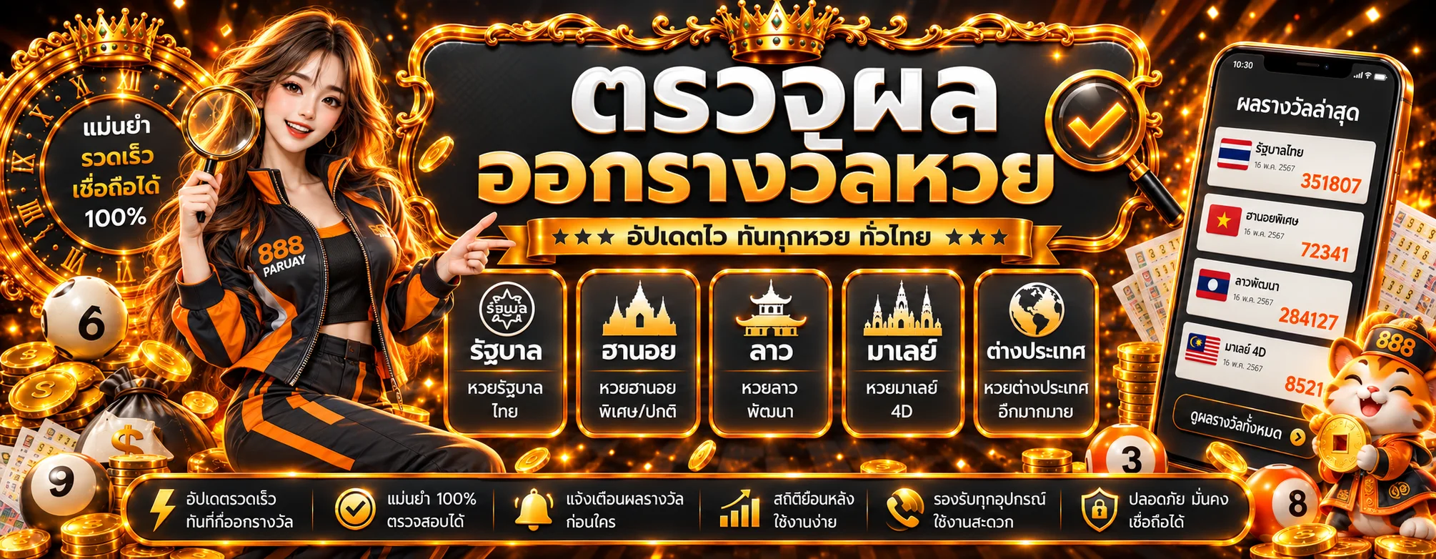 ภาพประกอบ 888PARUAY หวยออนไลน์ ตรวจผลหวยวันนี้และเลือกรอบอย่างถูกต้อง