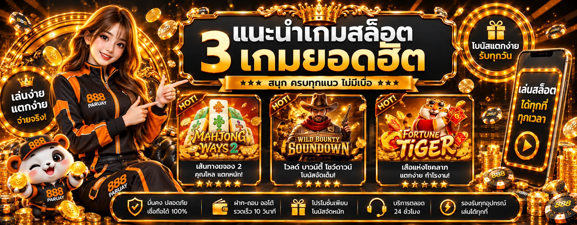 ภาพประกอบ 888PARUAY สล็อต รวมค่ายเกมและวิธีเลือกเล่นอย่างมีแผน